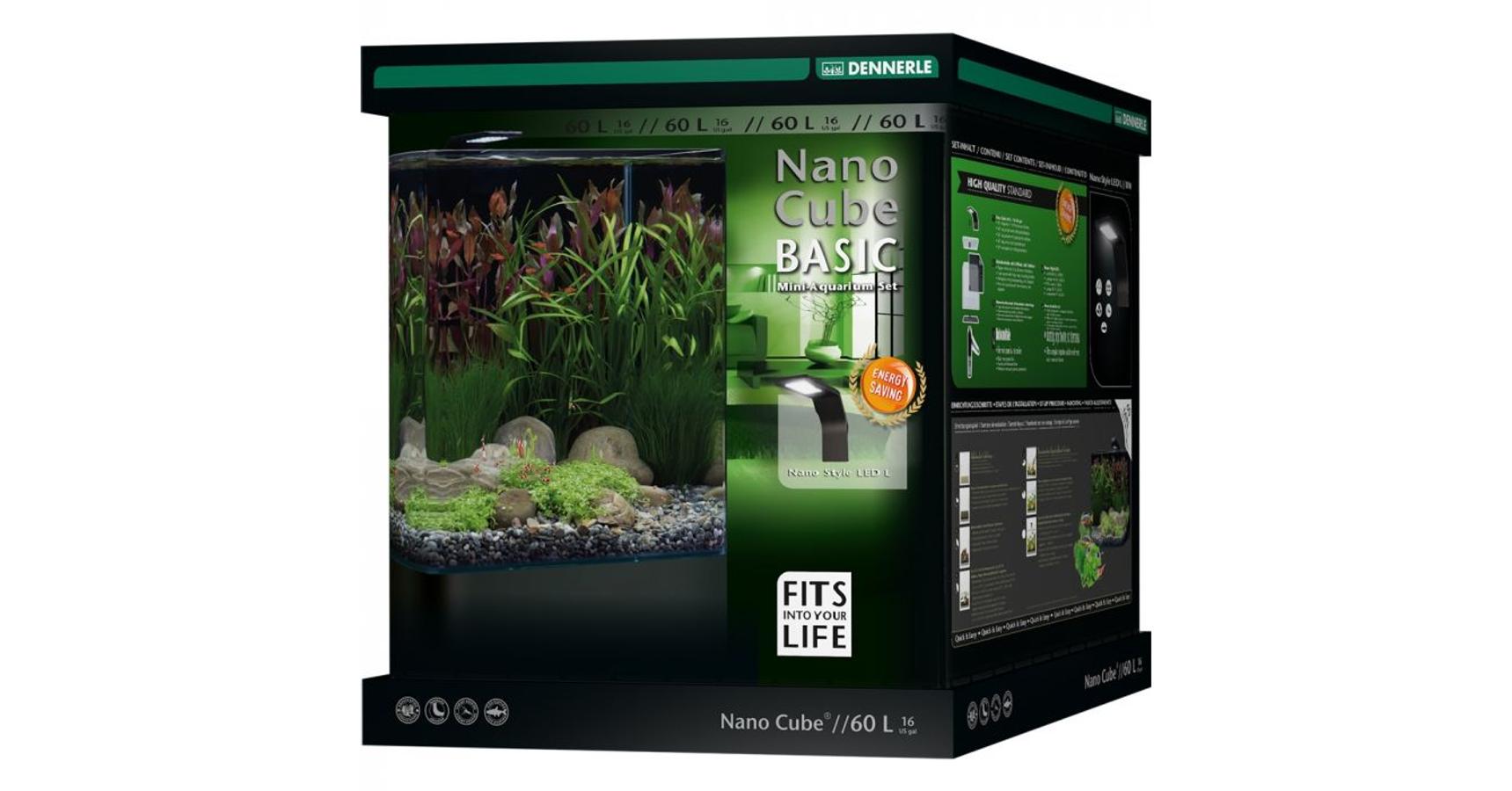 Dennerle NanoCube Basic akvárium szett - szűrővel, Style LED L lámpával ...